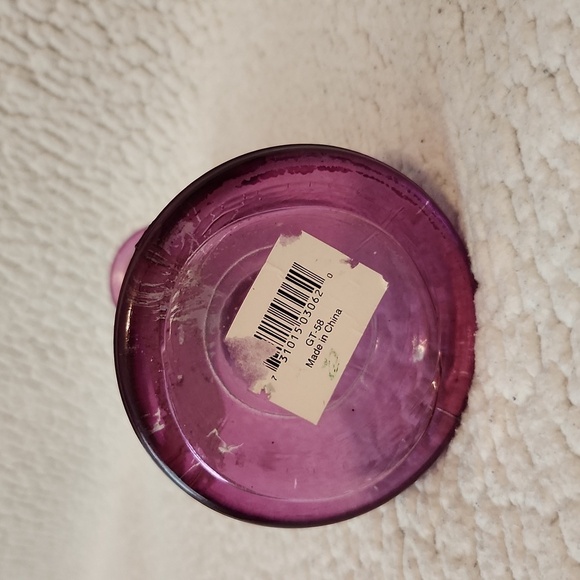 Vintage 90's Purple Basil violet painted glass whimsygoth witchy vase - Picture 4 of 5